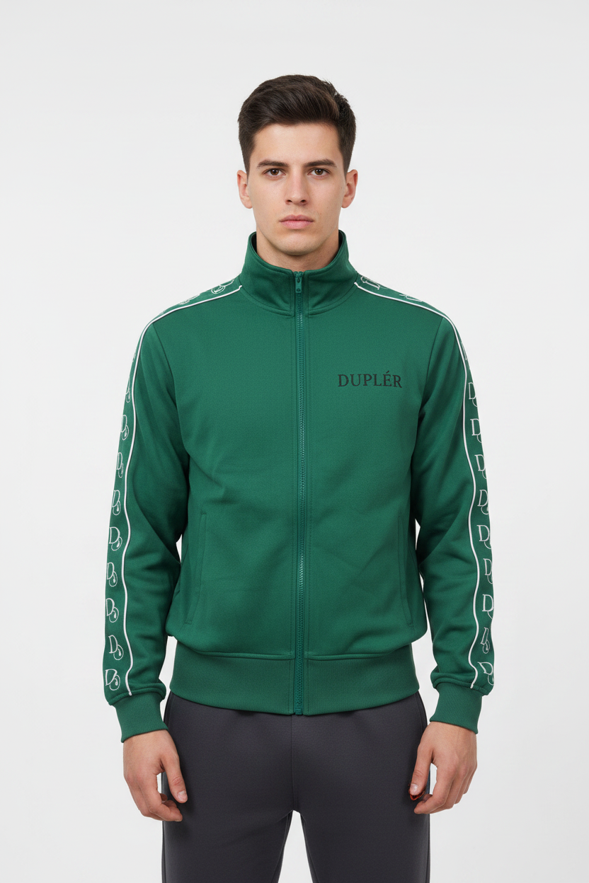 Duplér Green Track Jacket on Model