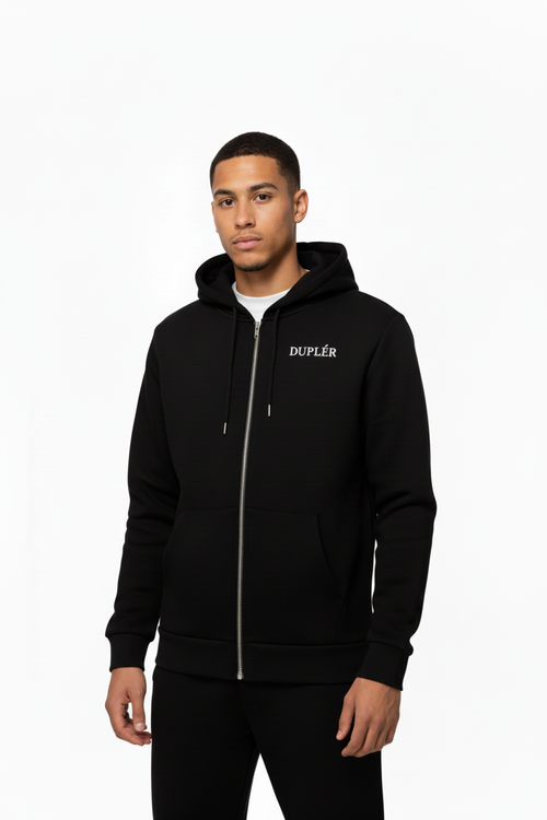 DUPLÉR Svart Hoodie – stängda fickor