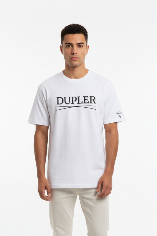 Duplér Vit T-shirt – på person